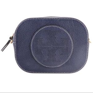 Tory Burch Crossbody Perforated Logo Round
